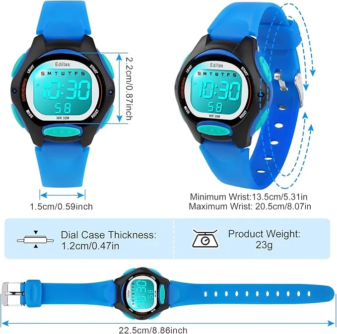 ✨ 🎁 Kids Digital Watch – 7 Color LED Lights & Waterproof Design 🎁 ✨