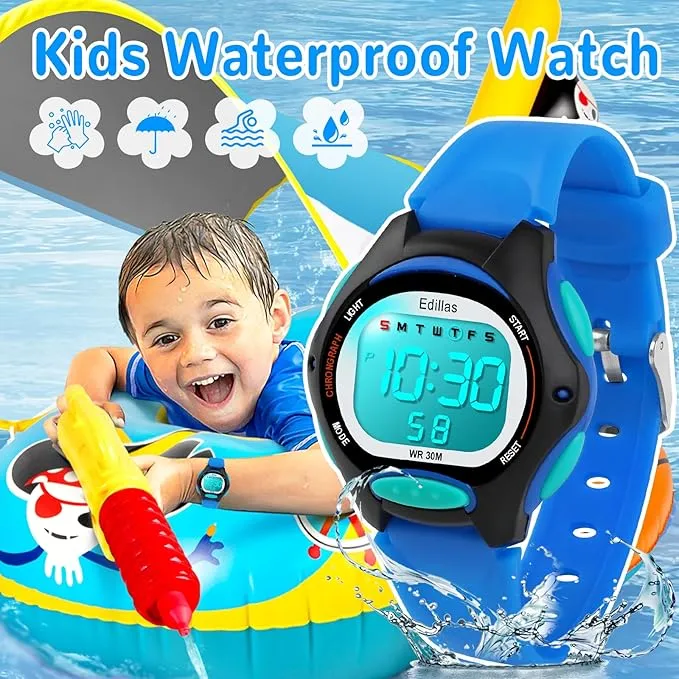 ✨ 🎁 Kids Digital Watch – 7 Color LED Lights & Waterproof Design 🎁 ✨