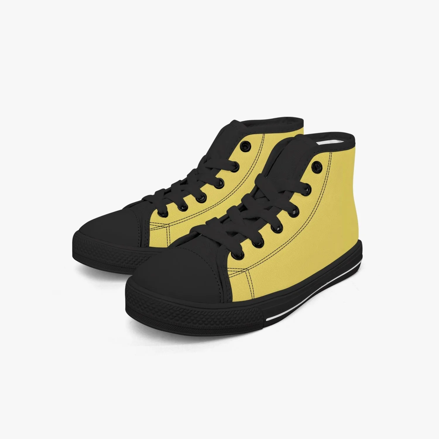 412. Kid’s High-Top Canvas Shoes-Black