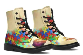 Artistic Autism Awareness Boots