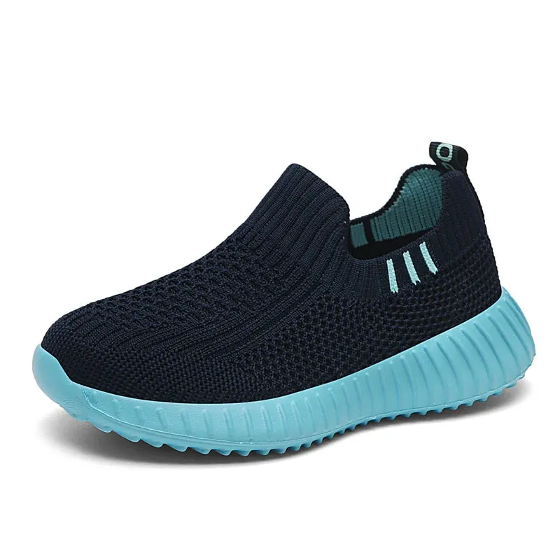 ARWEN AJH 2024 New Breathable Knit Sports Shoes for Kids Ultra Soft Socks Sneakers Children Casual Slip On Shoe for Boys Girls Lightweight