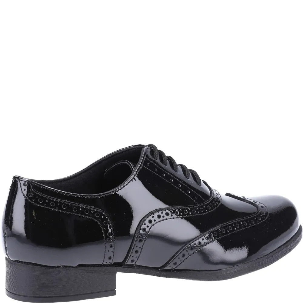 Black Kada Patent Junior School Shoes