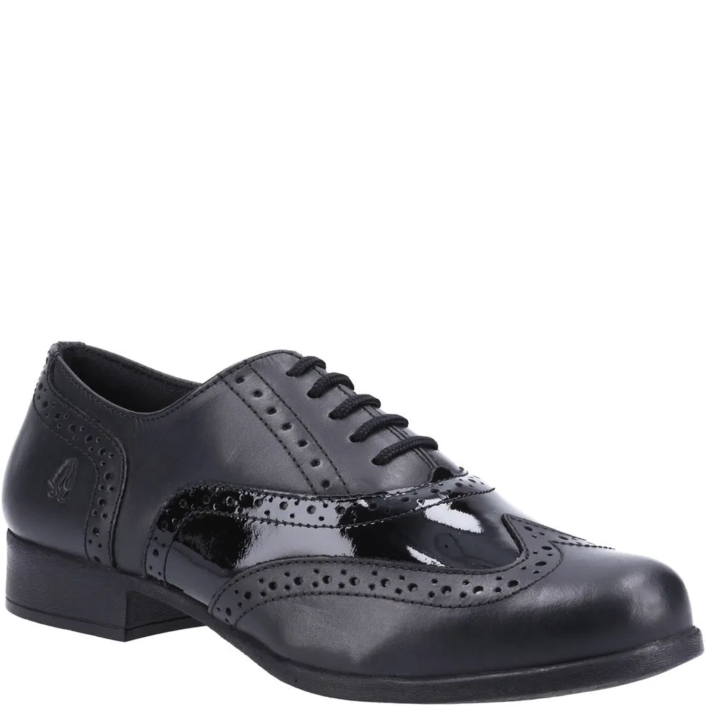 Black Patent Kada Brogue Junior School Shoes