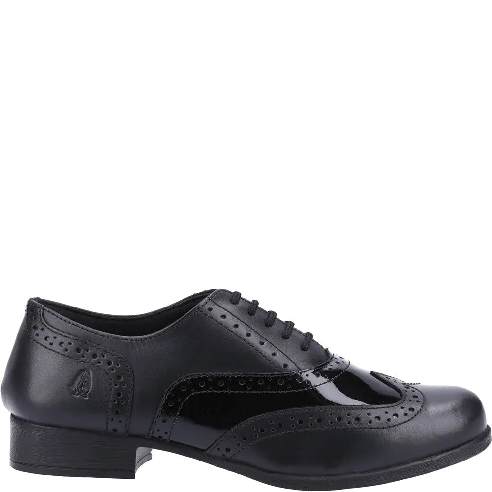 Black Patent Kada Brogue Junior School Shoes