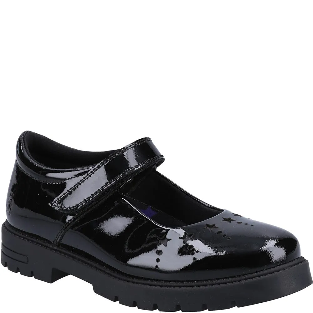 Black Sabrina Patent Junior School Shoes