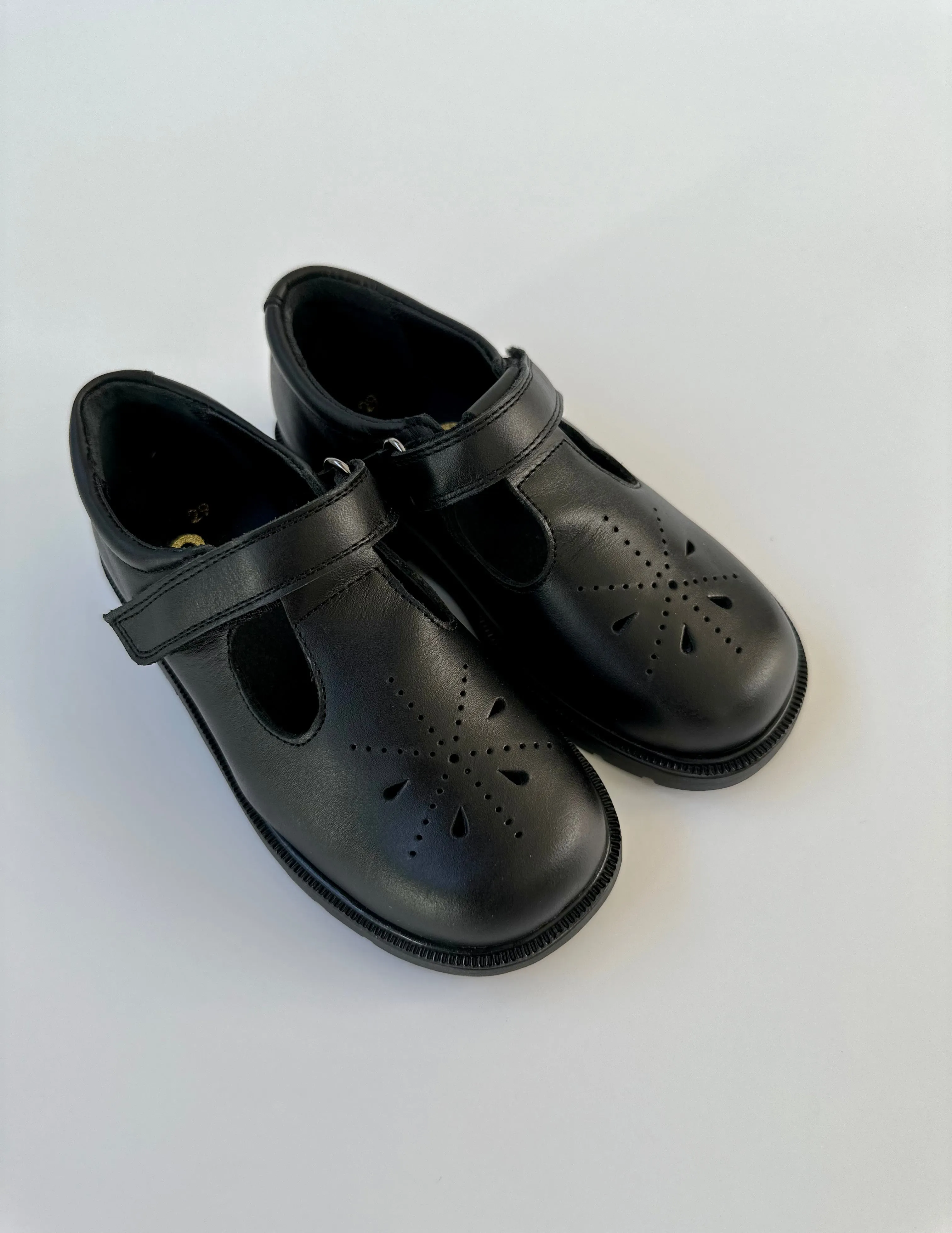 Black t-strap velcro school shoe (9)