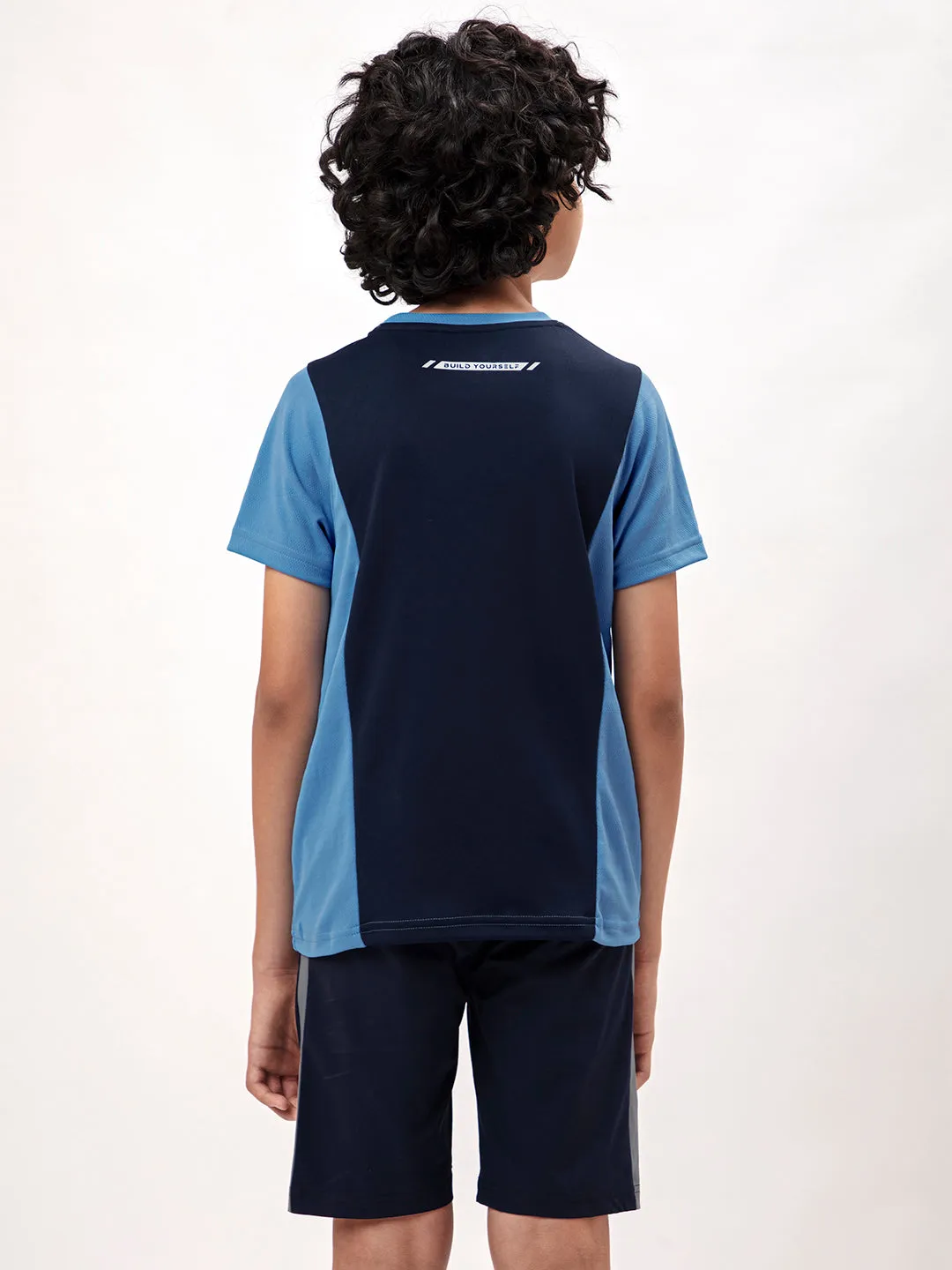 Boys Colorblock Slim Fit Crew Neck T-shirt with TECHNO COOL 