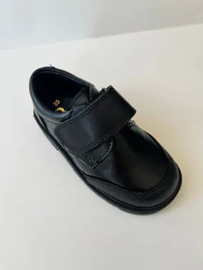 Boys velcro black school shoe (A/1-10)