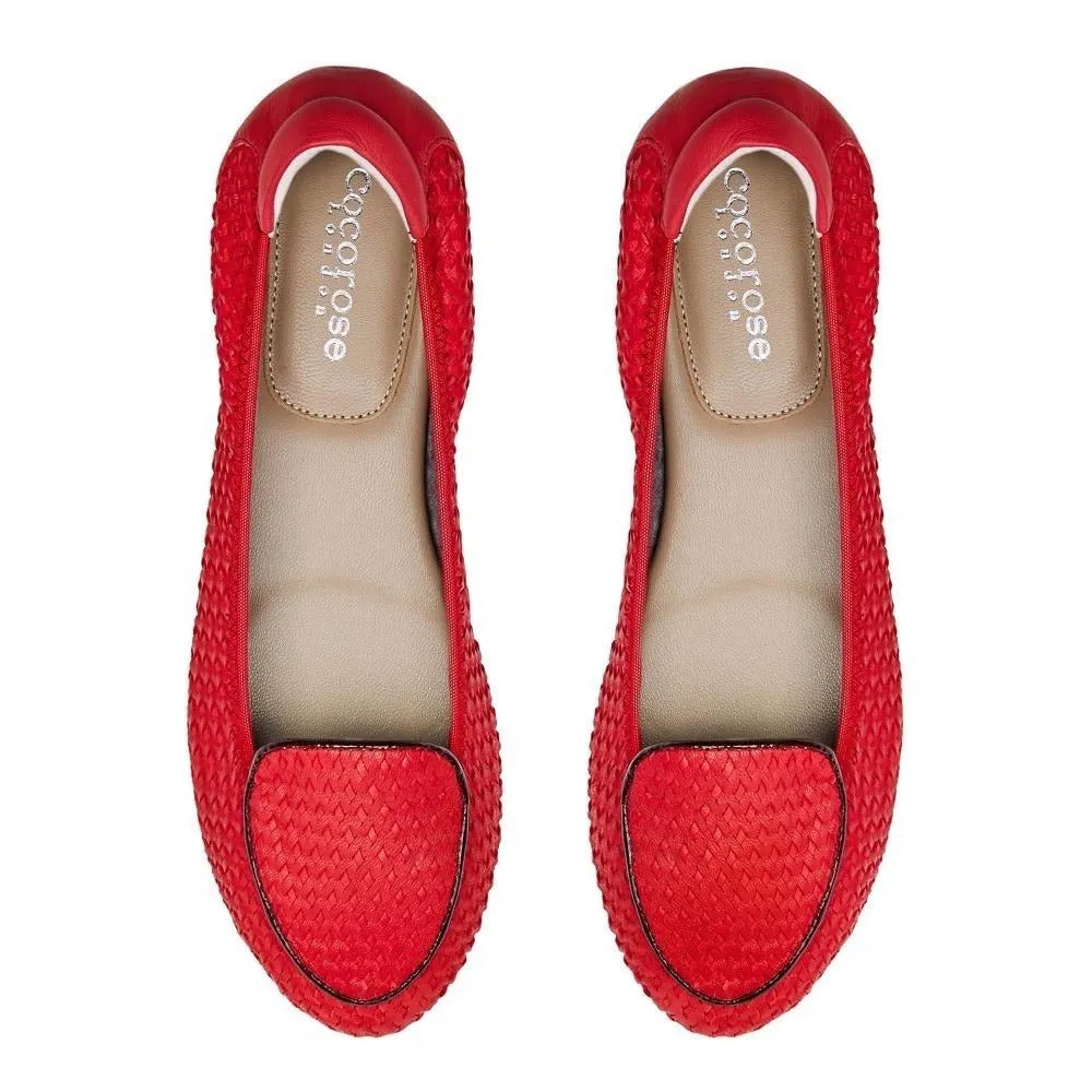 Clapham - Coral Woven Leather Loafers