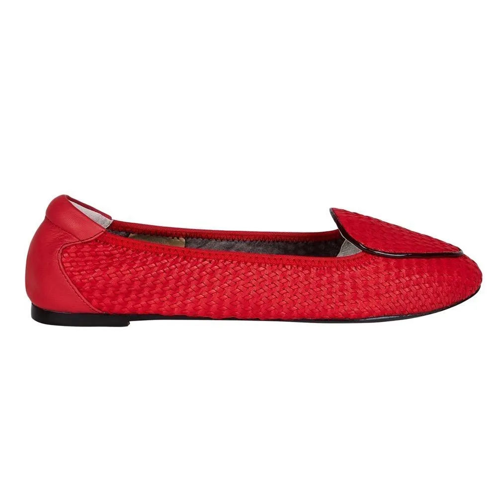 Clapham - Coral Woven Leather Loafers