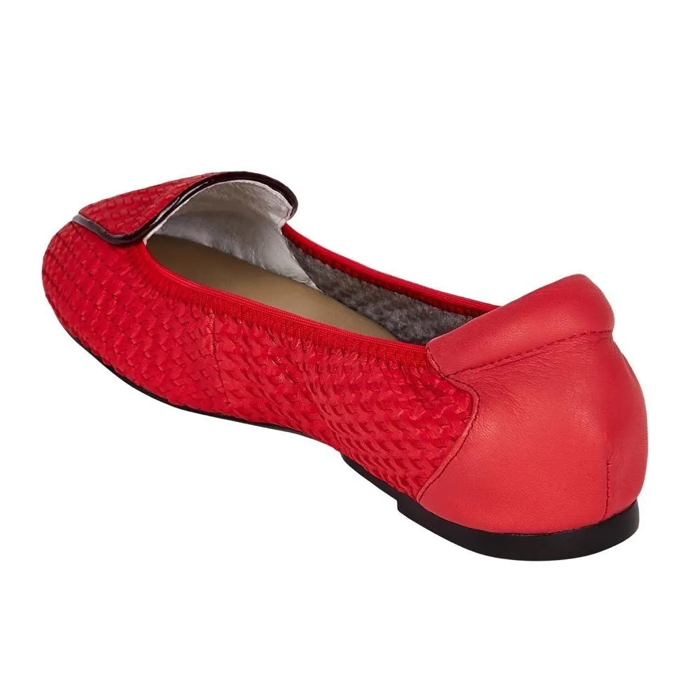 Clapham - Coral Woven Leather Loafers