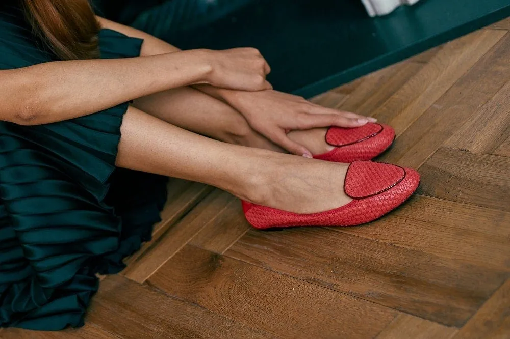 Clapham - Coral Woven Leather Loafers