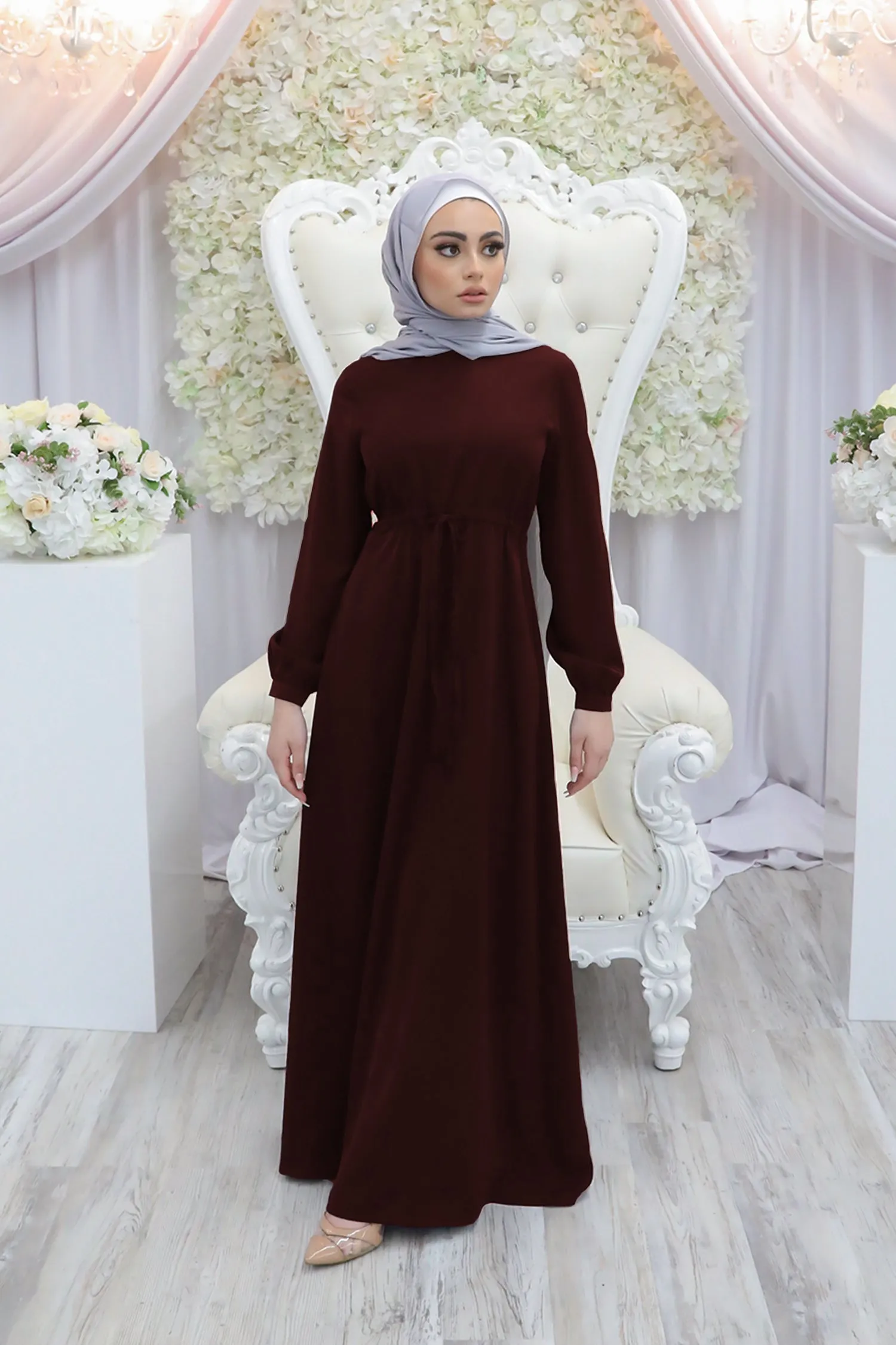 Deluxe Soft Essential Abaya- Mahogany