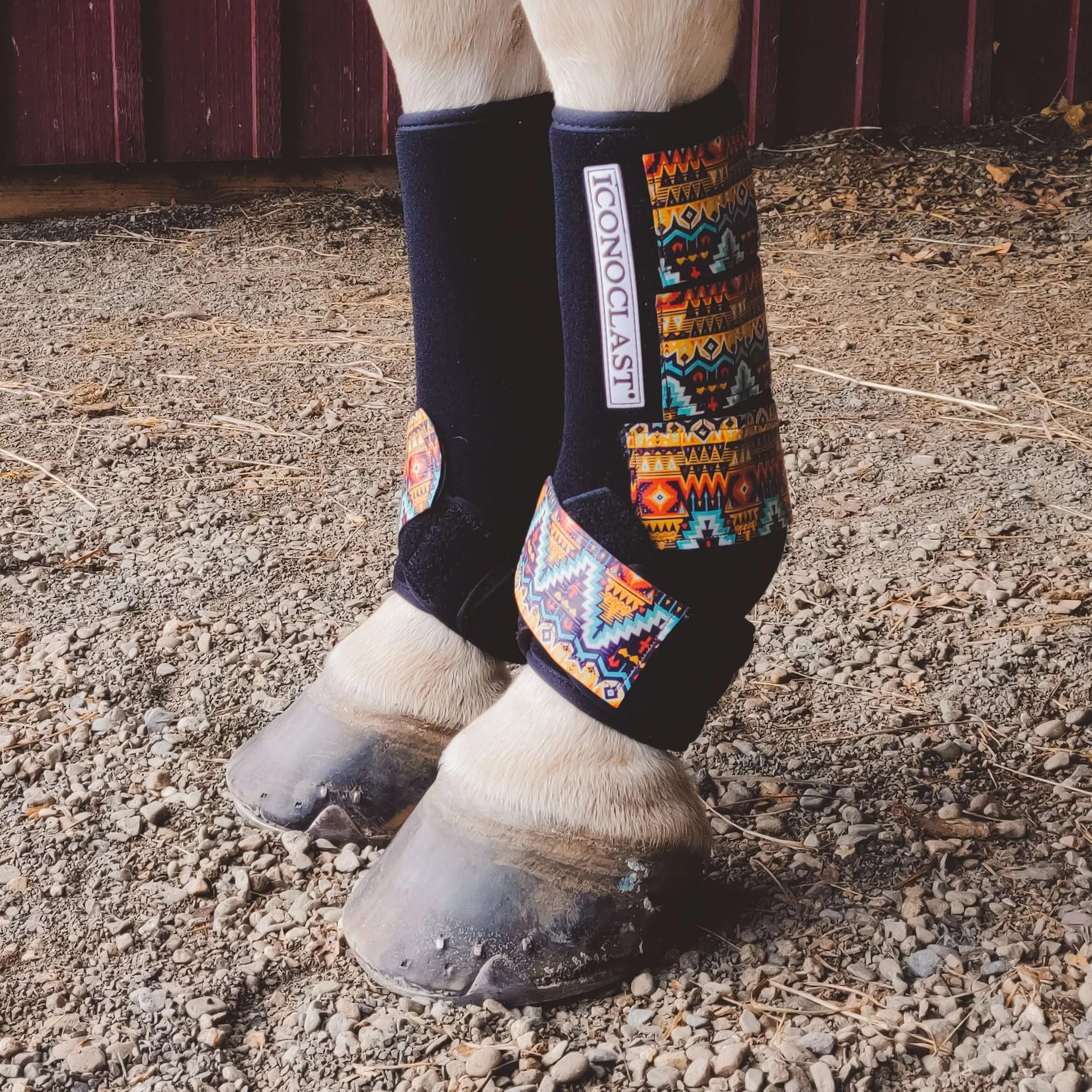 Desert Sunset Custom Aztec Leather Strap Iconoclast Boots