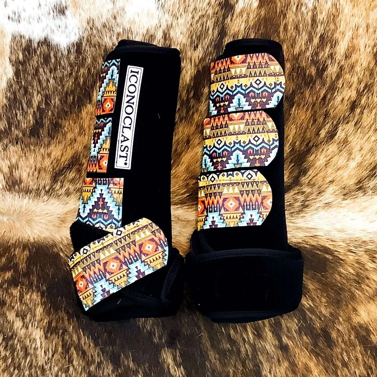 Desert Sunset Custom Aztec Leather Strap Iconoclast Boots