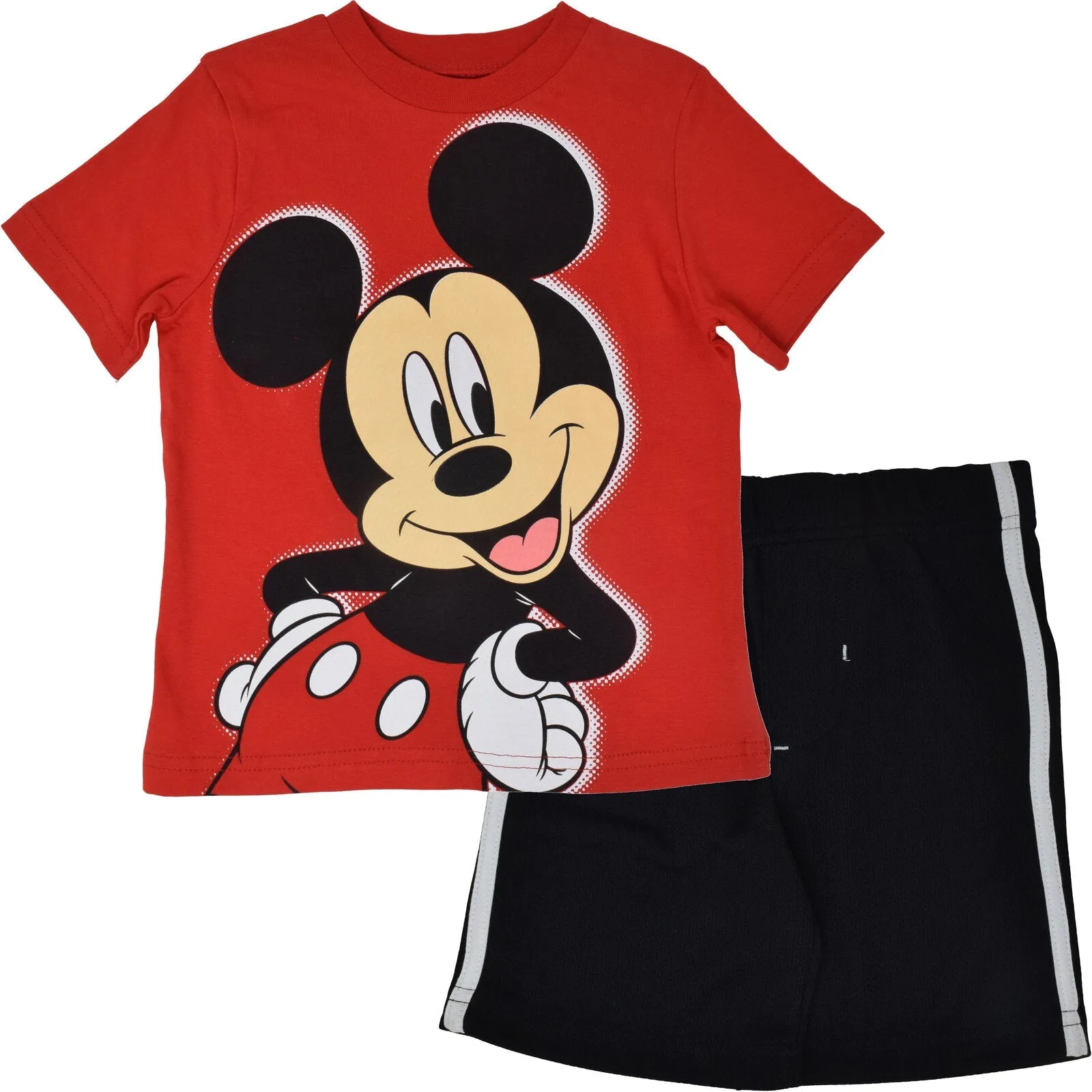 Disney Mickey Mouse Pullover T-Shirt and Mesh Shorts Outfit Set