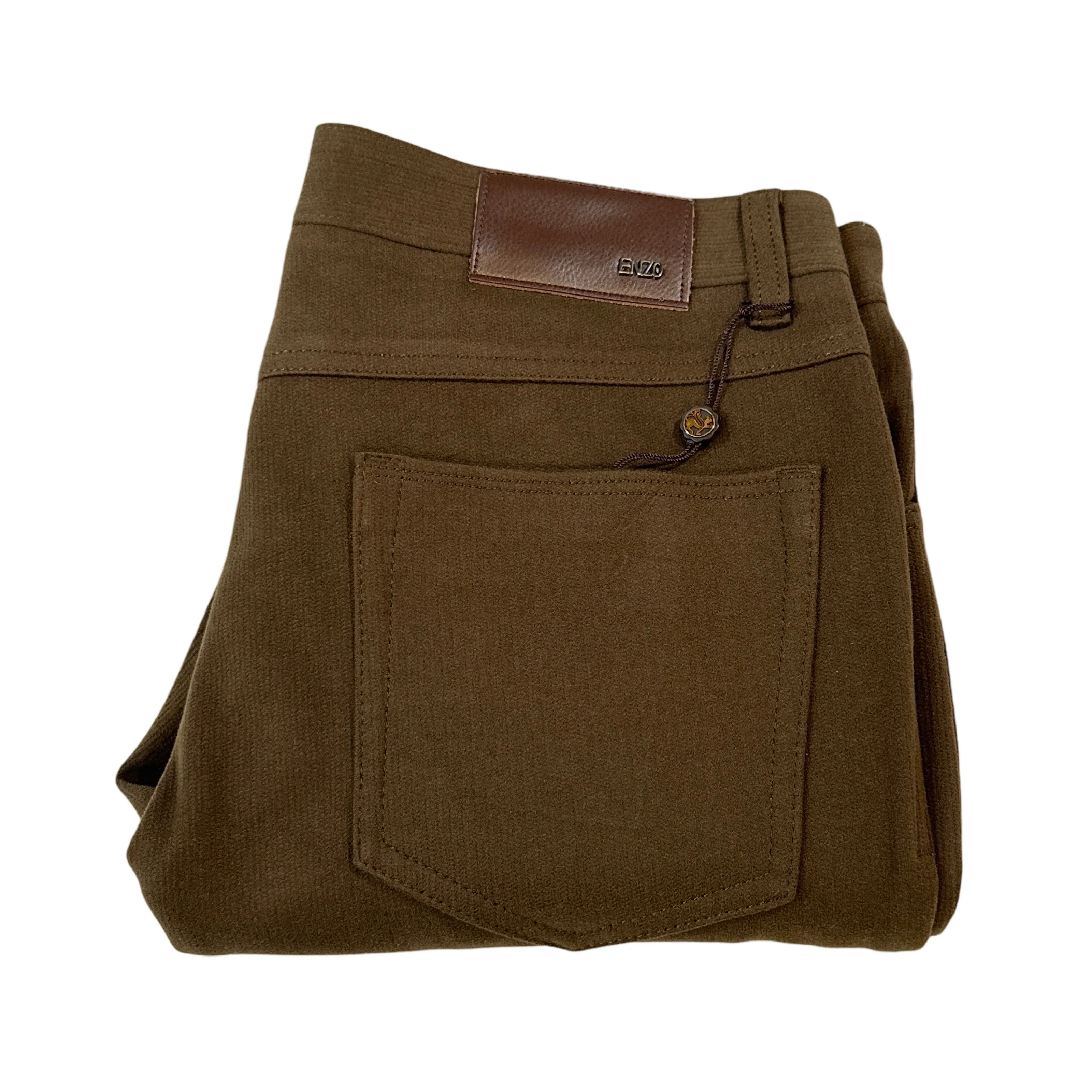 Enzo Alpha-382 Brown Heavy Weight High End Pants