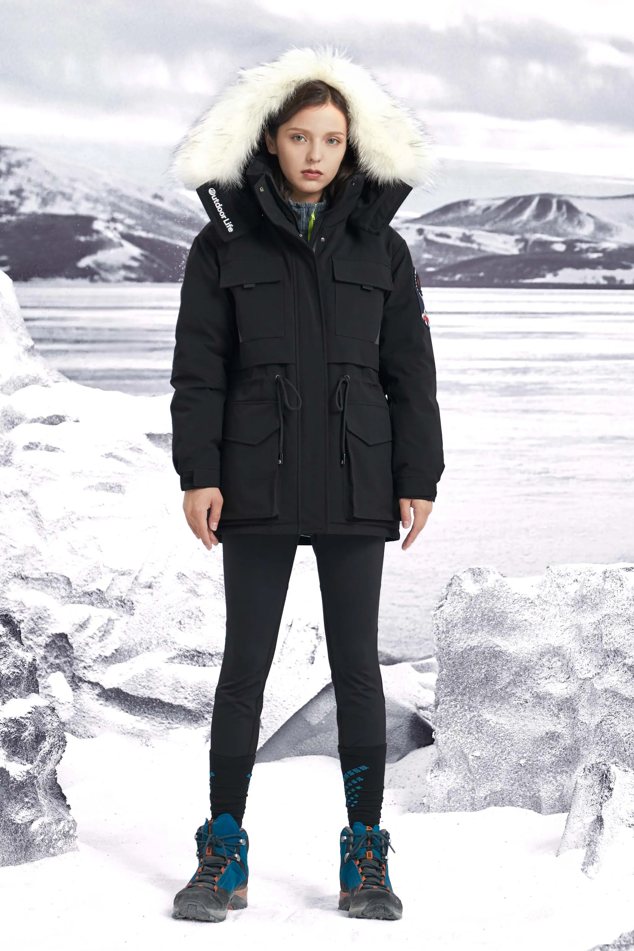 Goose Down Jacket with Detachable Hood