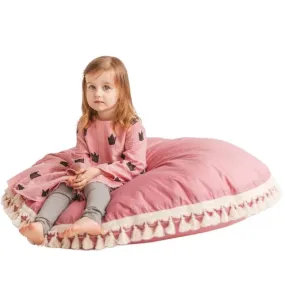 MiniCamp Big Floor Cushion With Tassels - Rose