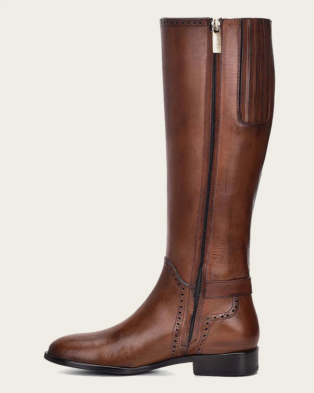 Riding style honey bovine boot