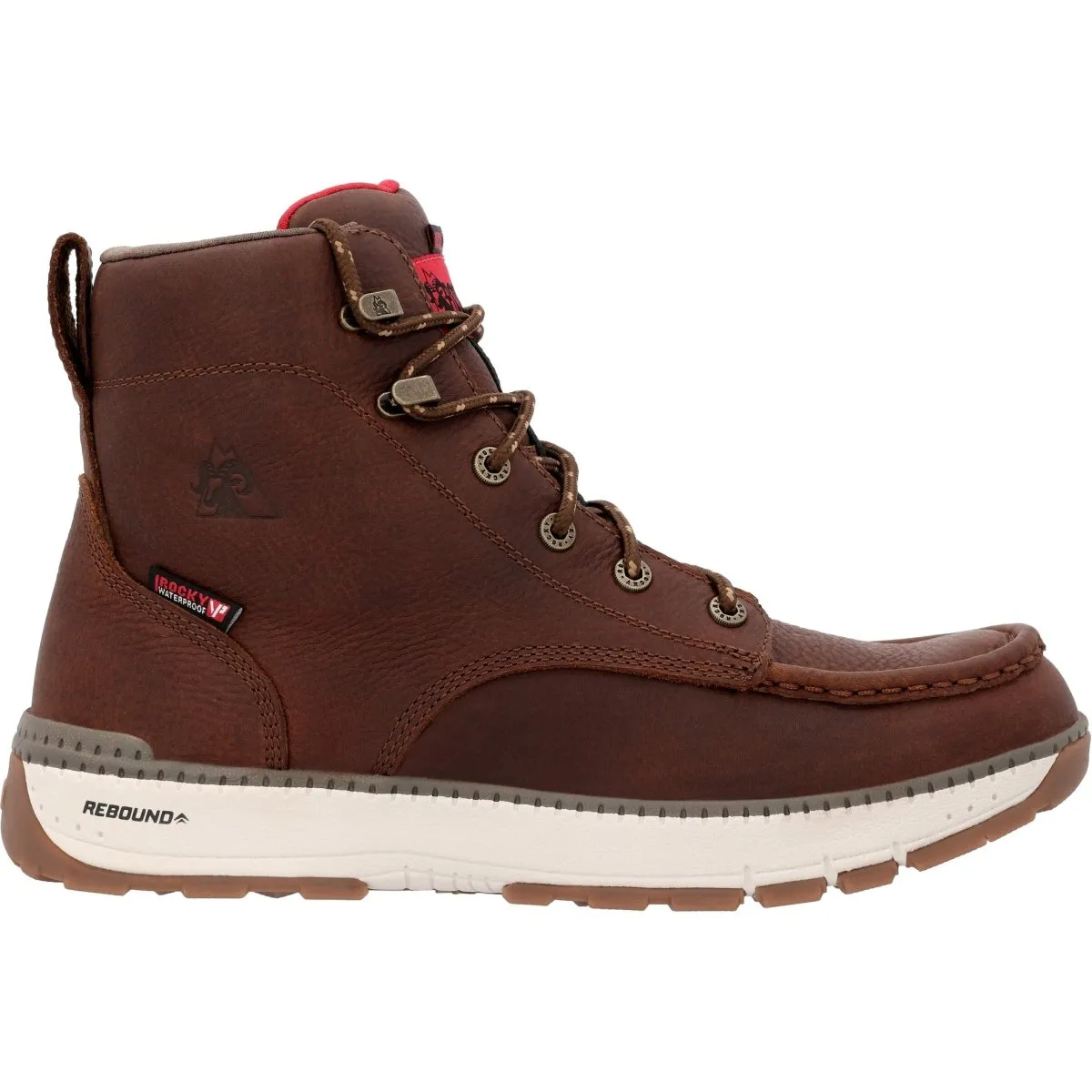 Rocky Rebound Men's Wedge Waterproof Work Boots Rkk0434 In Brown