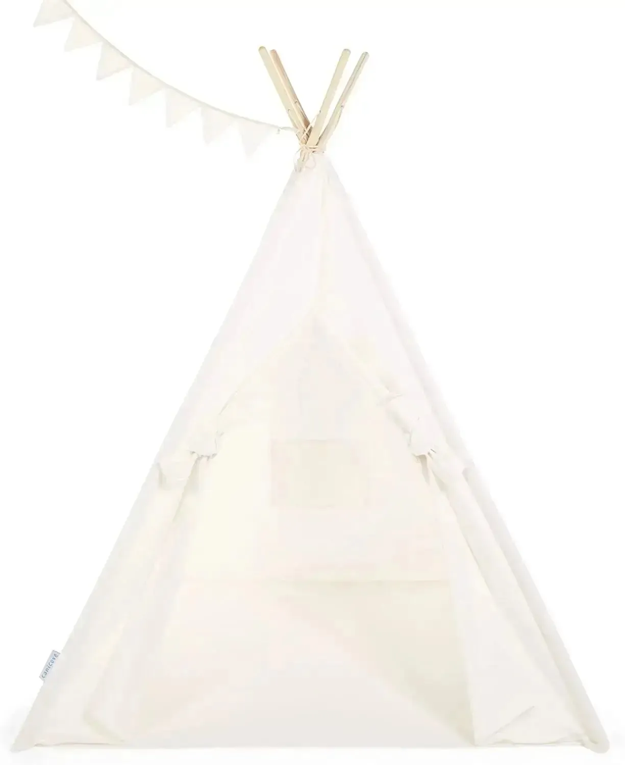 Teepee Play Tent - Wigwam - Plain White - Cotton Canvas